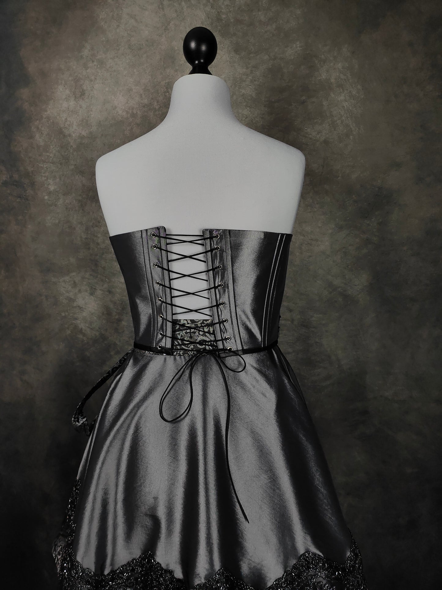"Silbernacht" Halbbrust-Corsage (S/S 2023) Unikat Gr.46-48