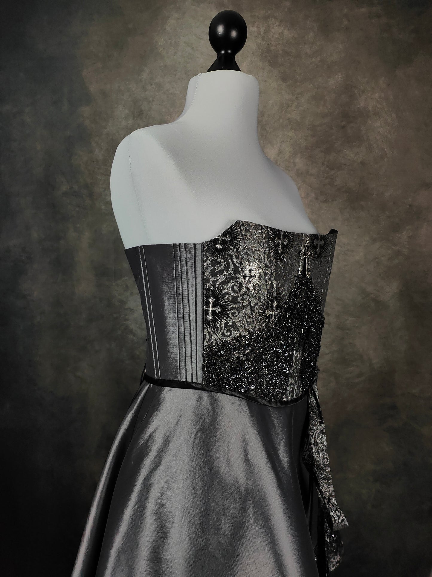 "Silbernacht" Halbbrust-Corsage (S/S 2023) Unikat Gr.34-36