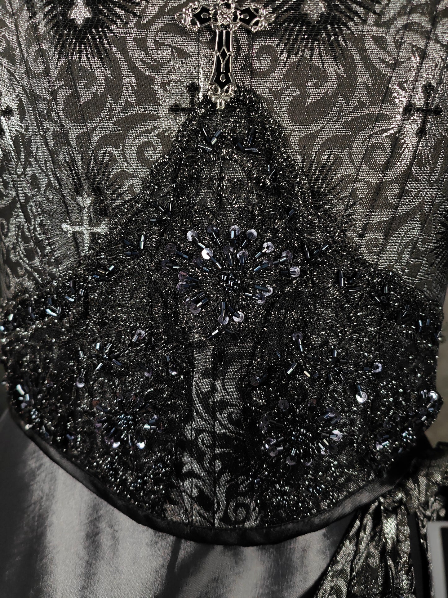 "Silbernacht" Halbbrust-Corsage (S/S 2023) Unikat Gr.34-36
