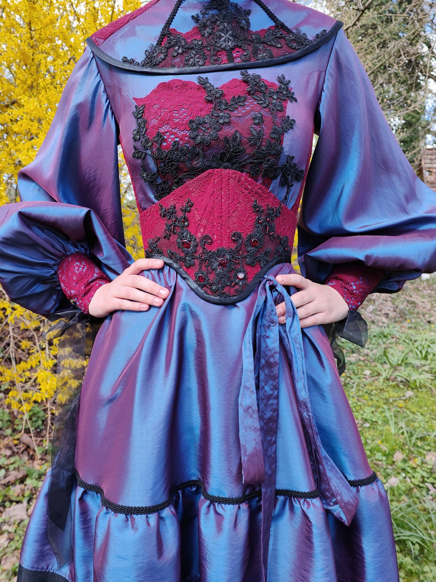 "Bloodmoon" Wickelkleid (F/W 2023) Unikat Gr.38/40