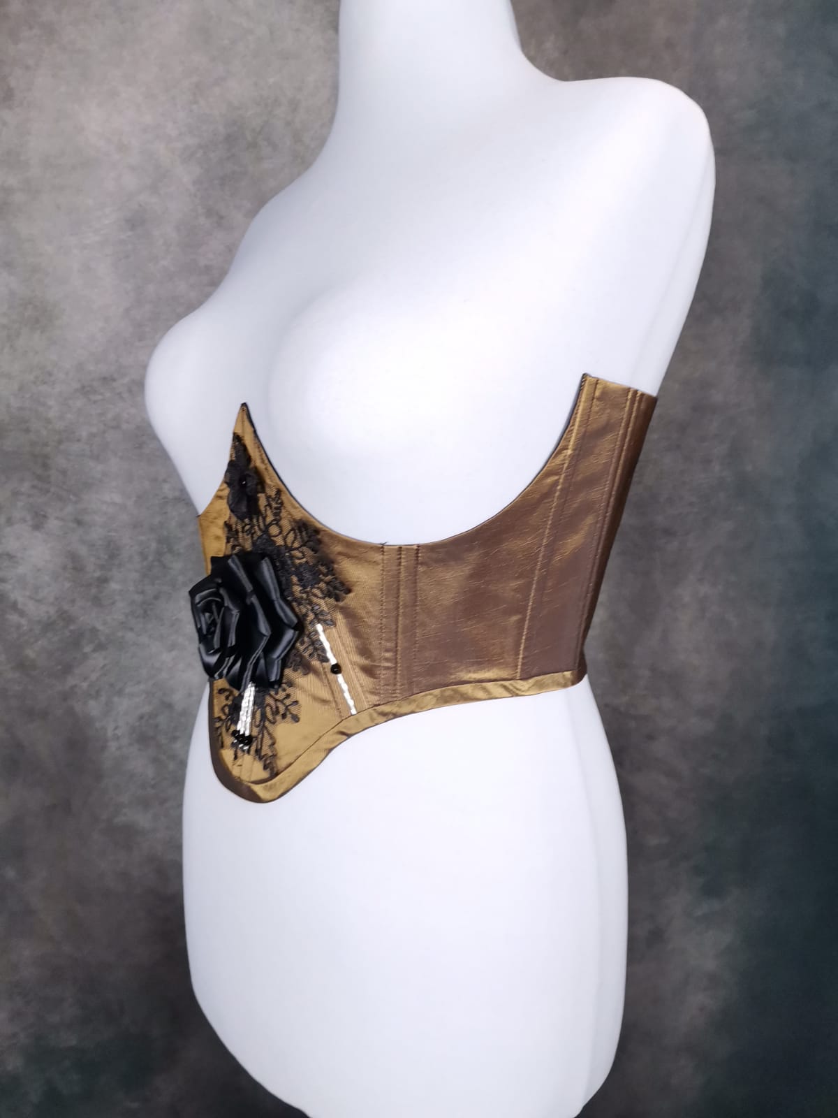 "Black Rose" Unterbrust-Corsage (S/S 2023) Unikat Gr. 46