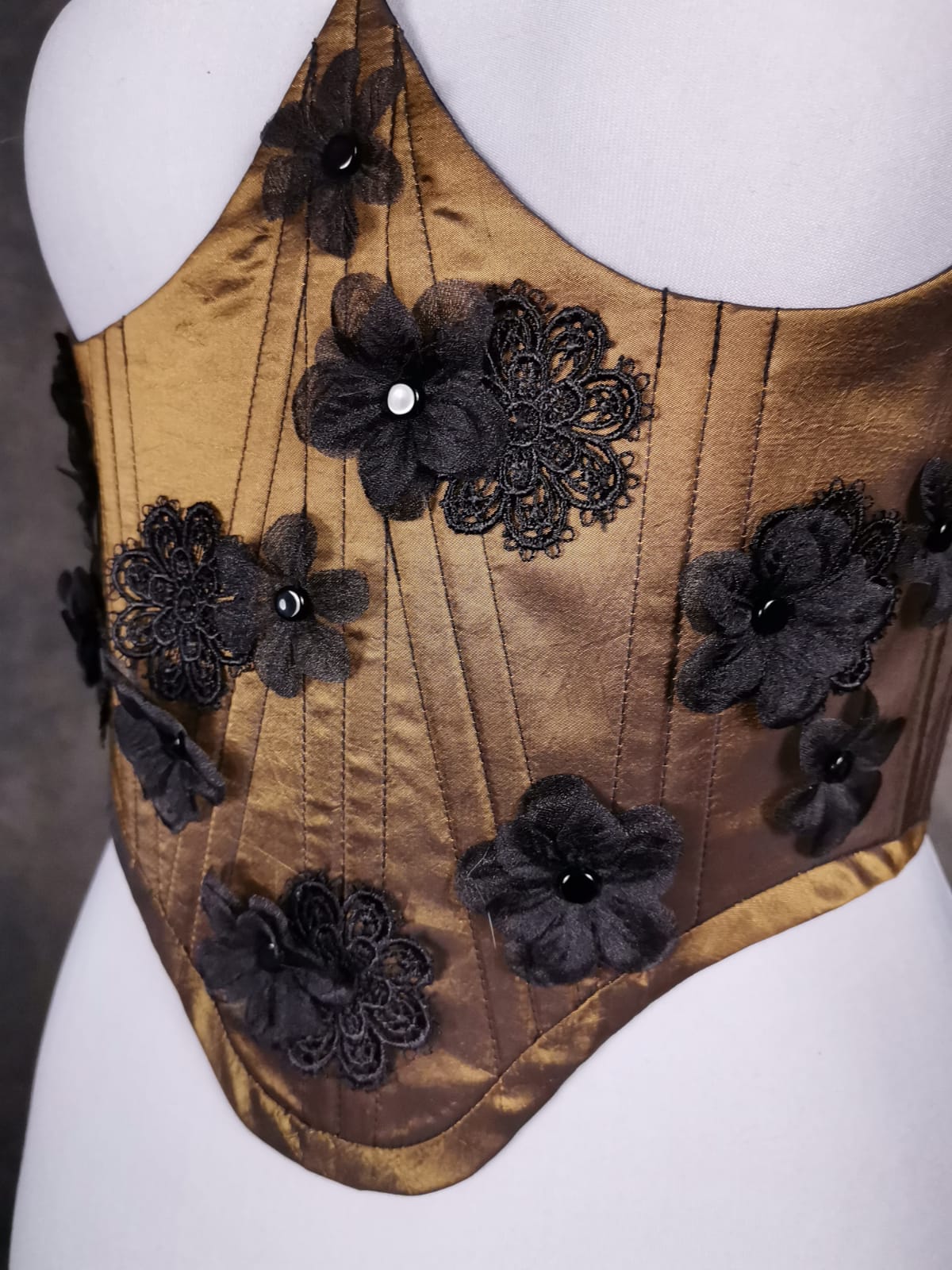 "Black Rose" Unterbrust-Corsage (S/S 2023) Unikat Gr. 34