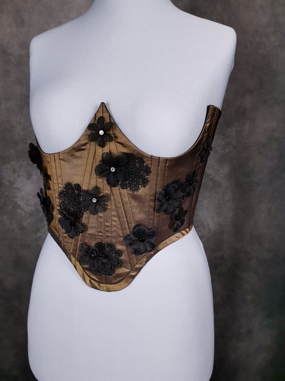 "Black Rose" Unterbrust-Corsage (S/S 2023) Unikat Gr. 34