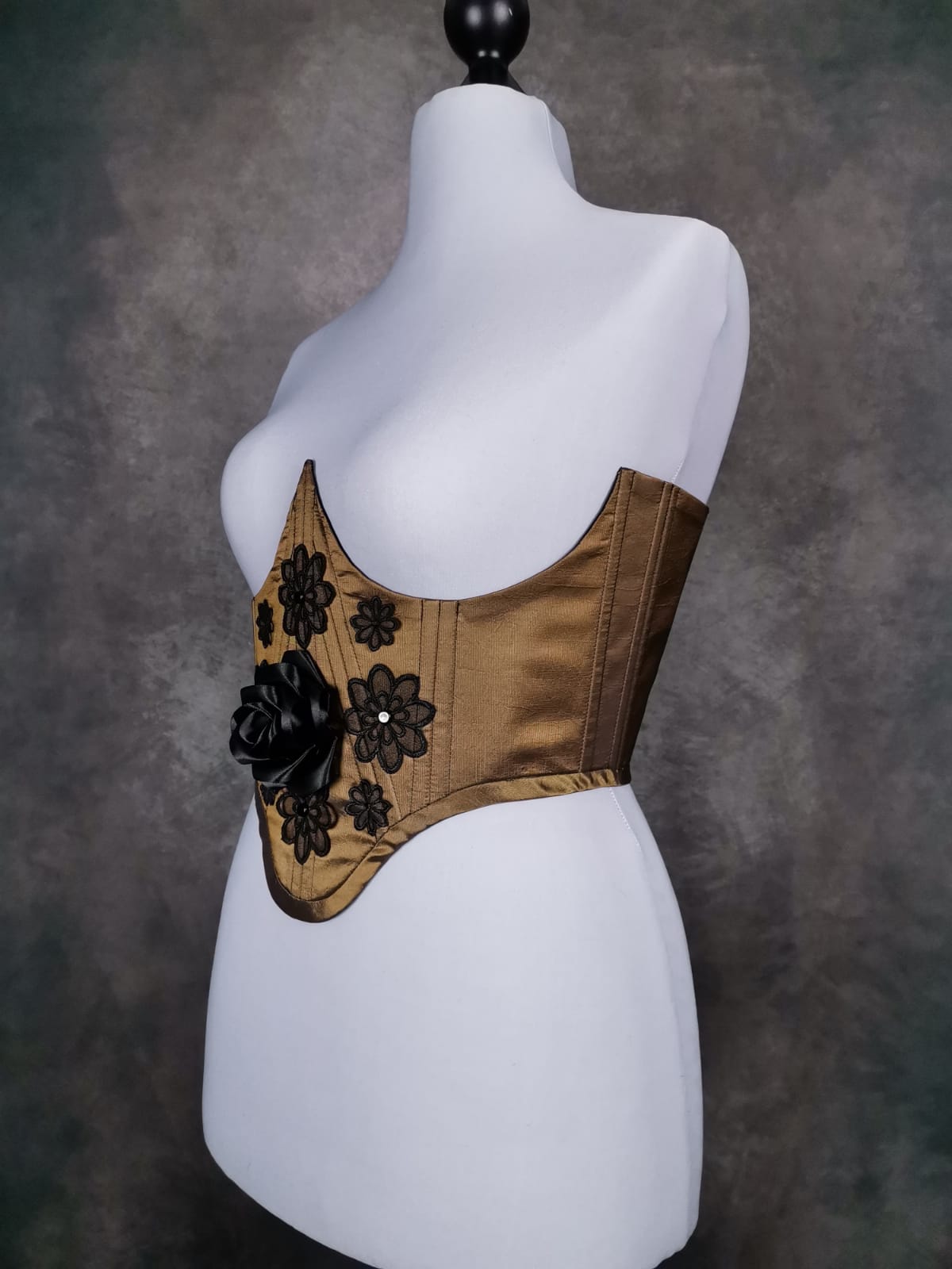 "Black Rose" Unterbrust-Corsage (S/S 2023) Unikat Gr. 42