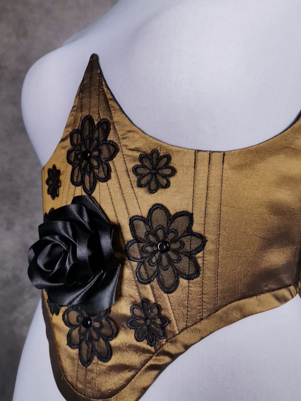 "Black Rose" Unterbrust-Corsage (S/S 2023) Unikat Gr. 42
