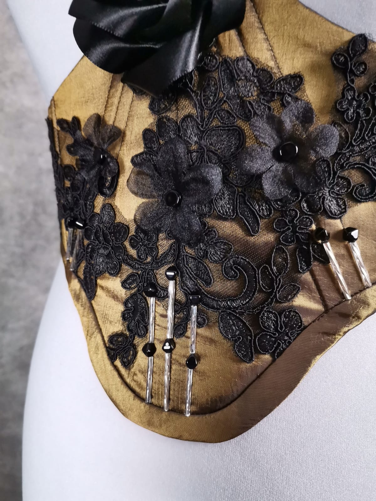 "Black Rose" Unterbrust-Corsage (S/S 2023) Unikat Gr. 48