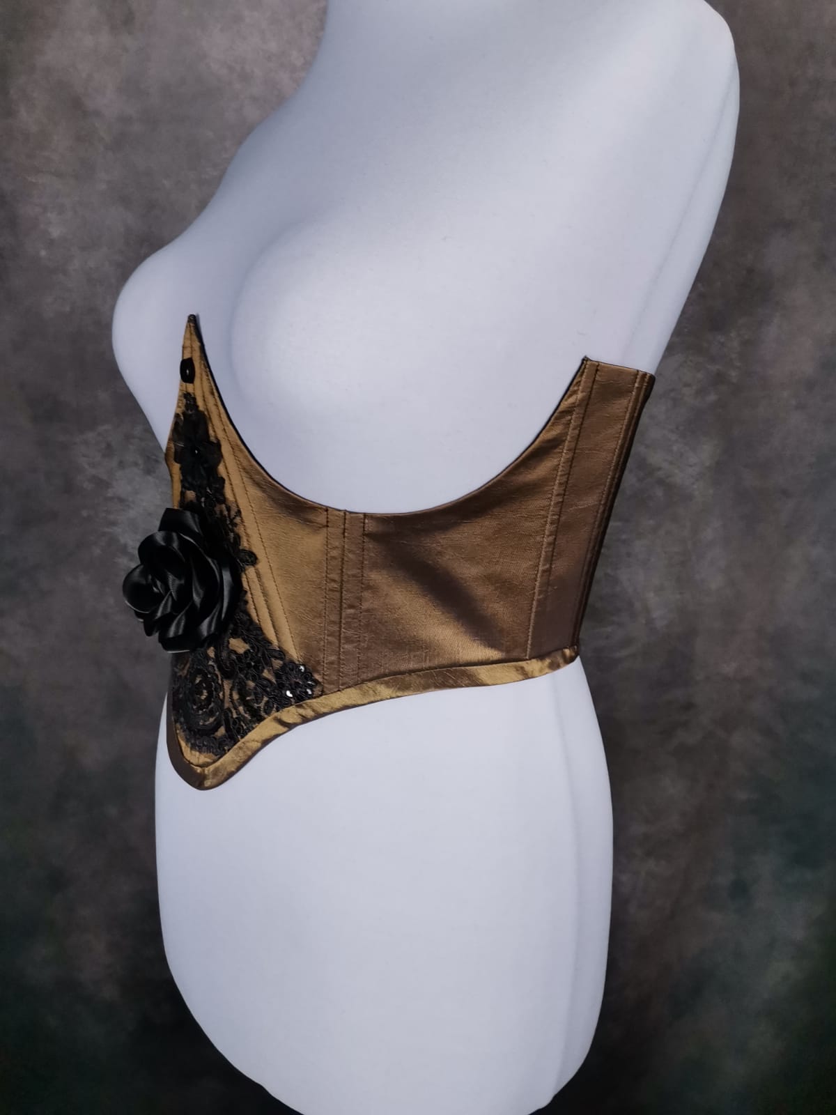 "Black Rose" Unterbrust-Corsage (S/S 2023) Unikat Gr. 50