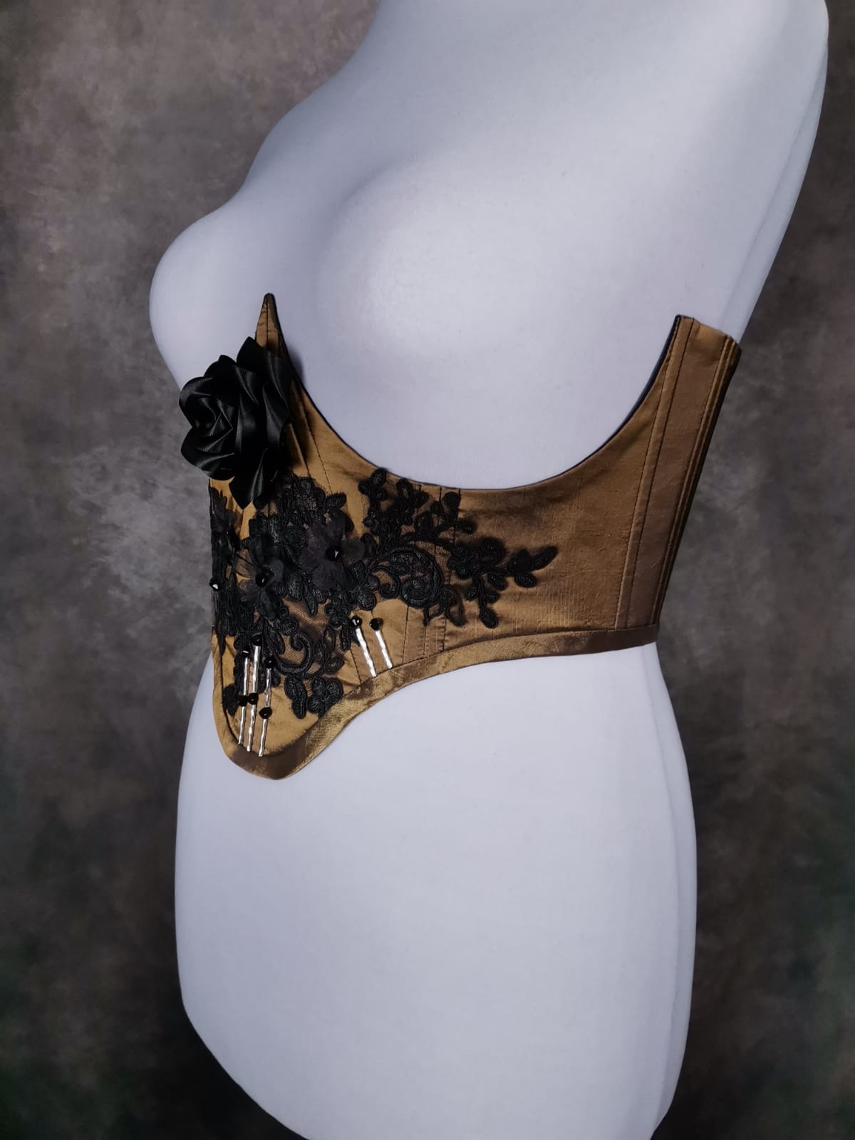 "Black Rose" Unterbrust-Corsage (S/S 2023) Unikat Gr. 48