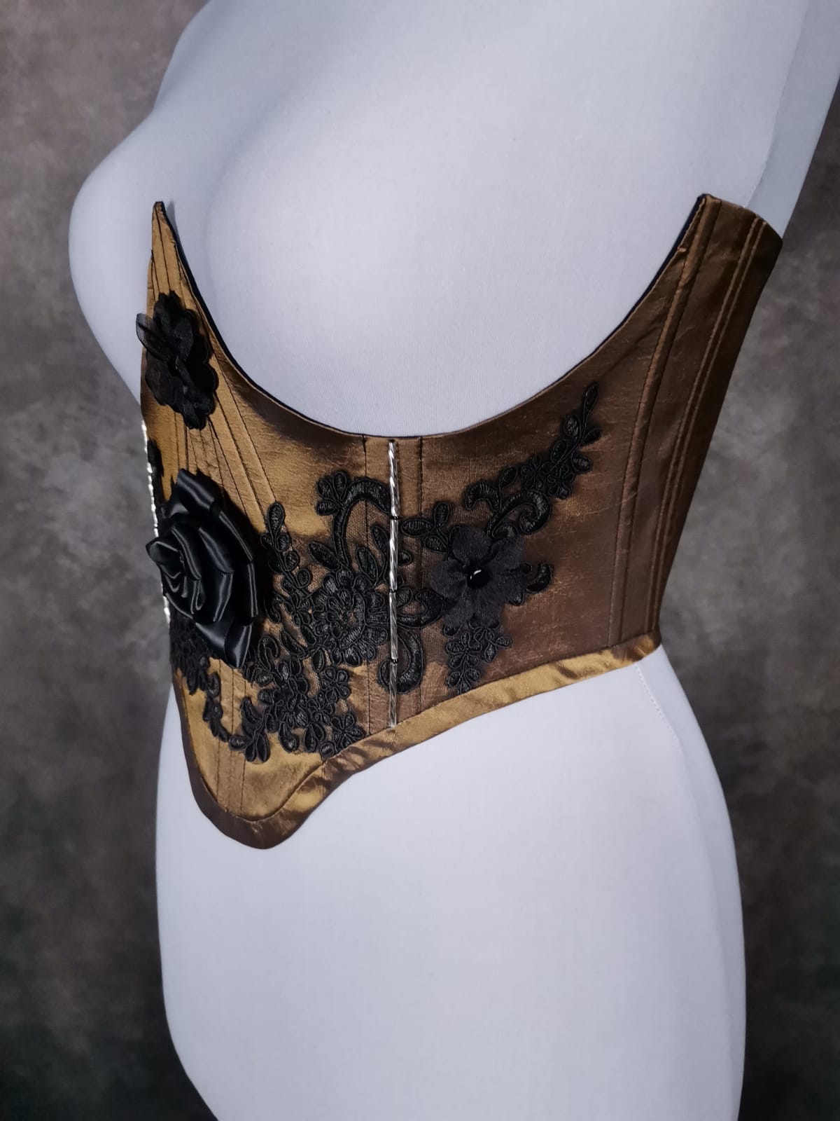 "Black Rose" Unterbrust-Corsage (S/S 2023) Unikat Gr. 44-46
