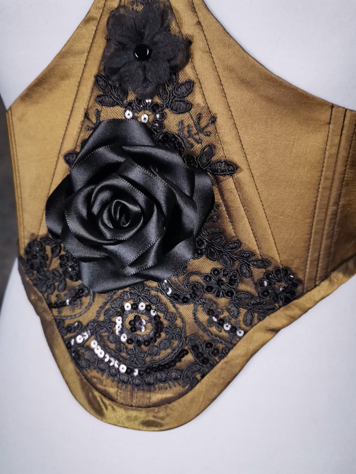 "Black Rose" Unterbrust-Corsage (S/S 2023) Unikat Gr. 50