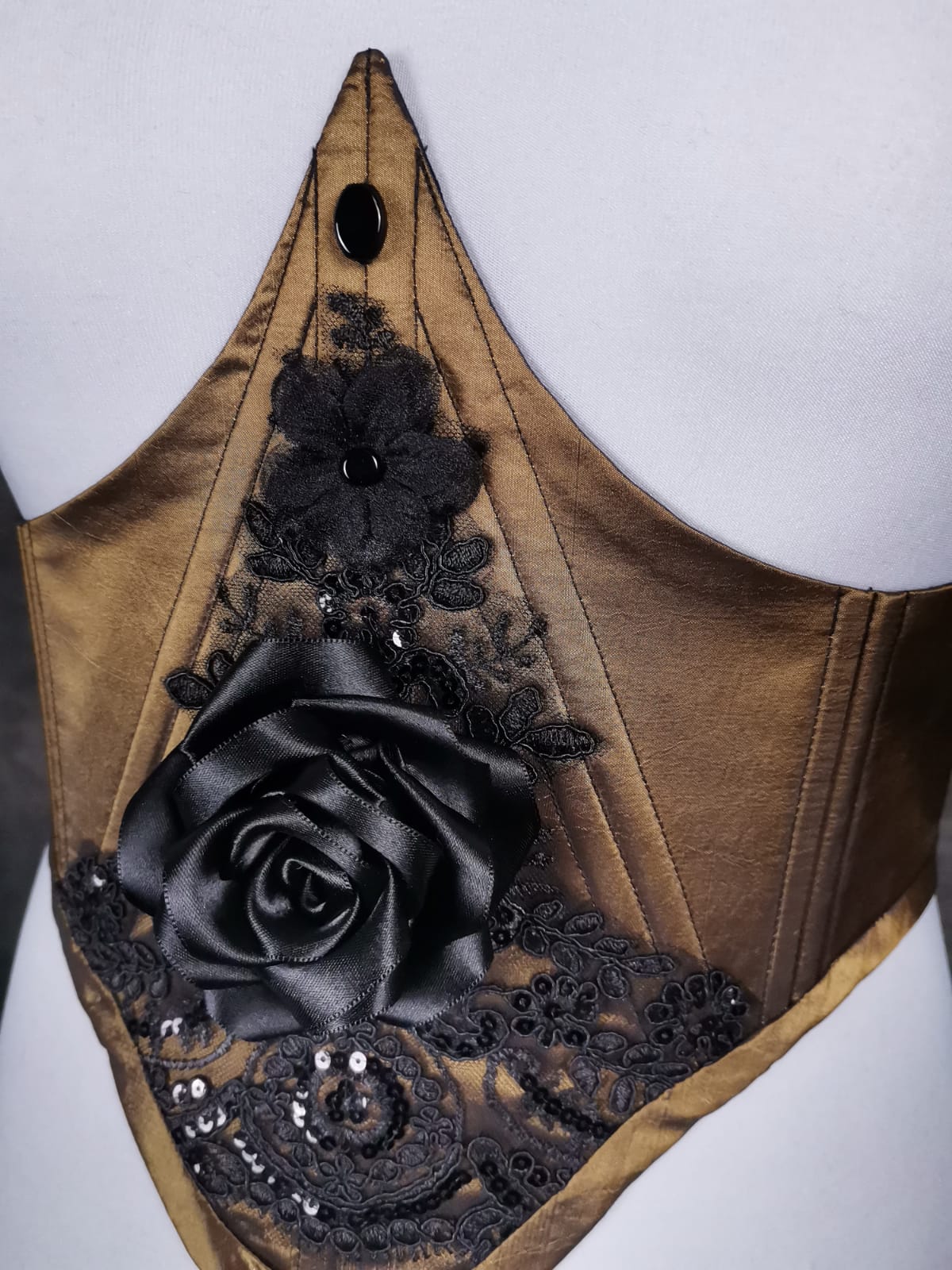 "Black Rose" Unterbrust-Corsage (S/S 2023) Unikat Gr. 50