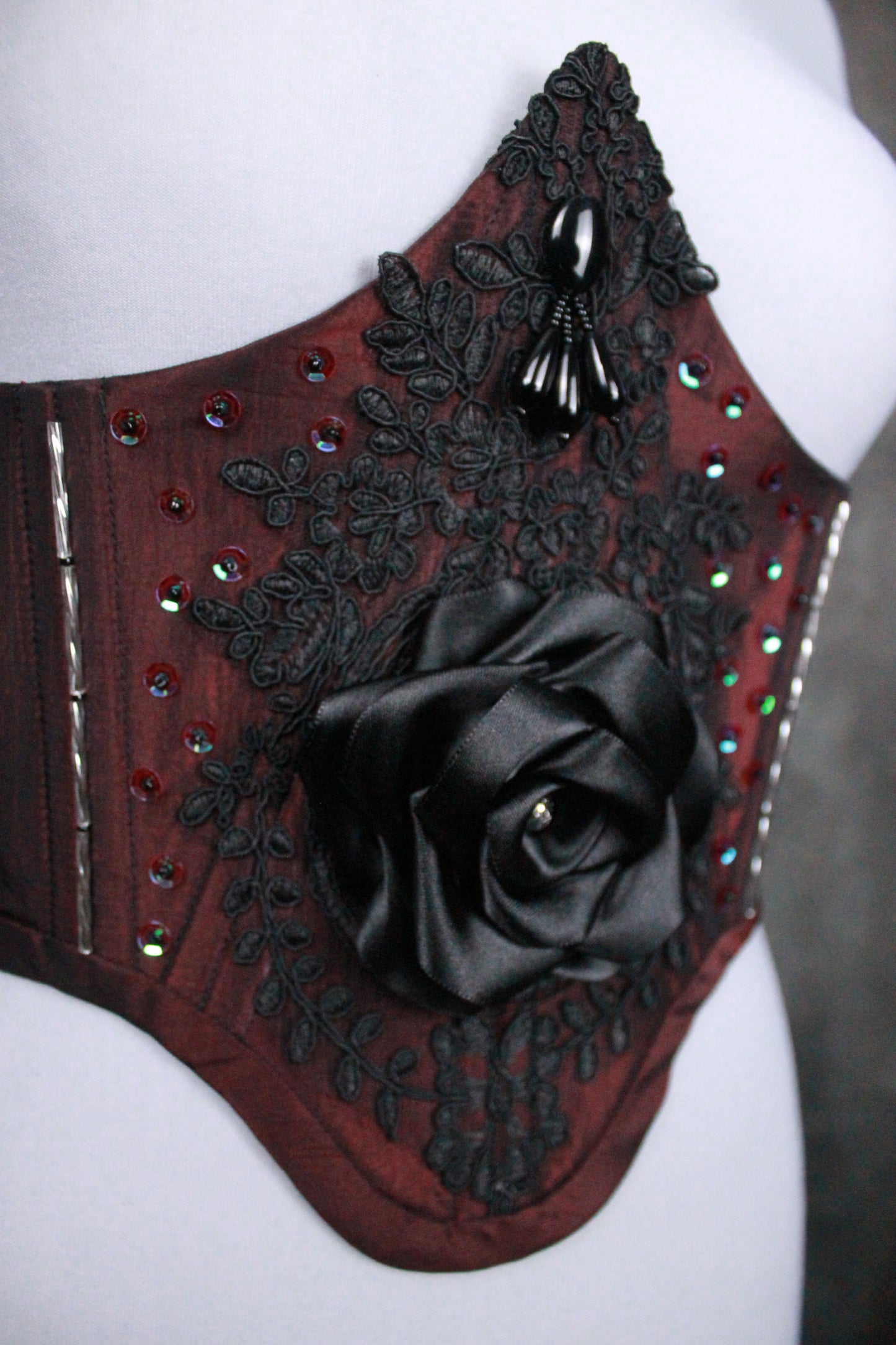 "Black Rose" Unterbrust-Corsage (S/S 2023) Unikat Gr. 38