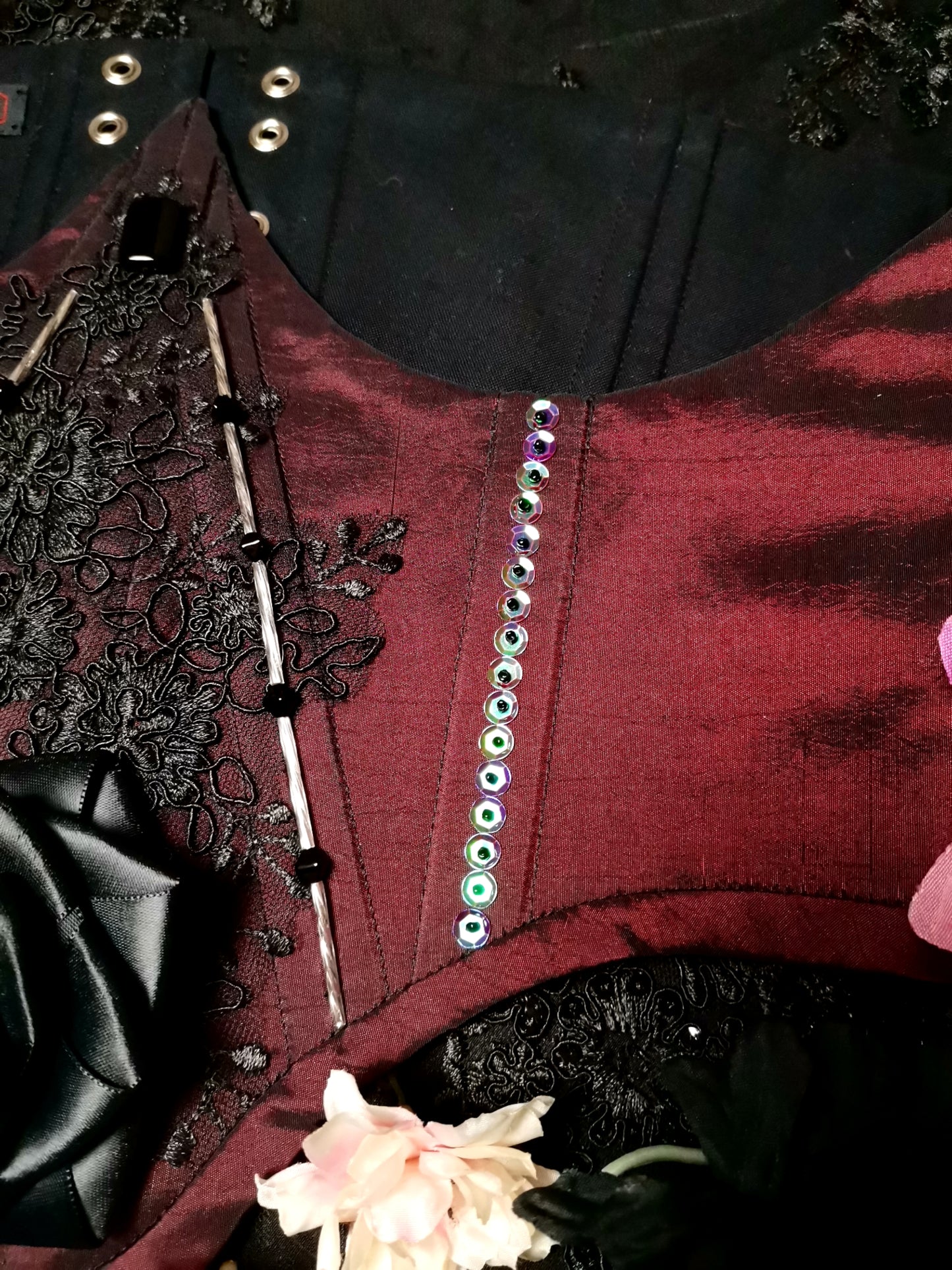 "Black Rose" Unterbrust-Corsage (S/S 2023) Unikat Gr. 42