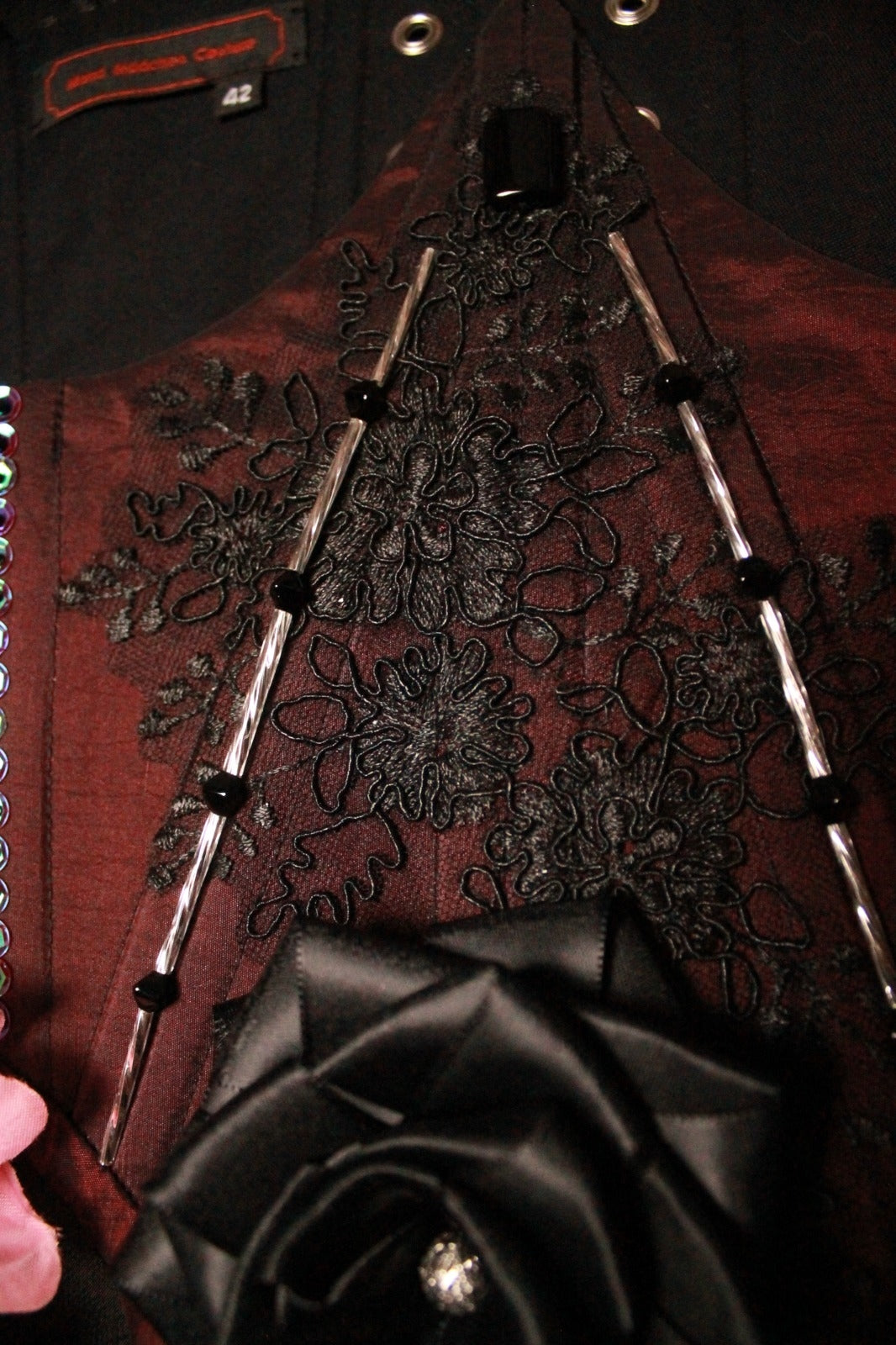 "Black Rose" Unterbrust-Corsage (S/S 2023) Unikat Gr. 42