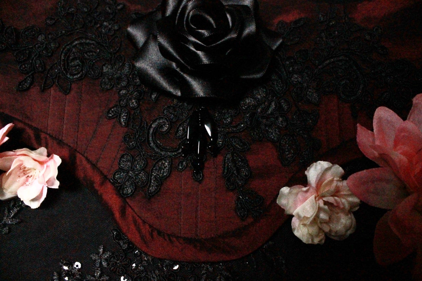 Unterbrust-Corsage "Black Rose" (S/S 2023) Unikat Gr.44