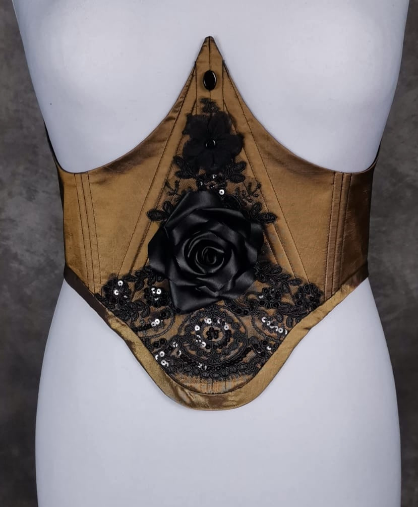 "Black Rose" Unterbrust-Corsage (S/S 2023) Unikat Gr. 50