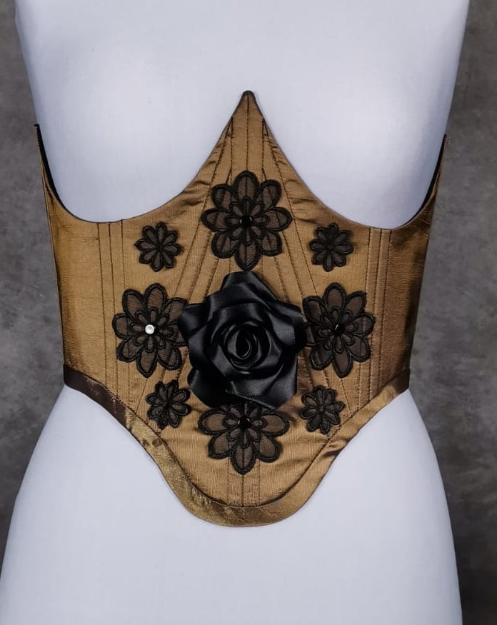 "Black Rose" Unterbrust-Corsage (S/S 2023) Unikat Gr. 42