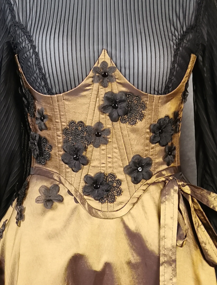 "Black Rose" Unterbrust-Corsage (S/S 2023) Unikat Gr. 34