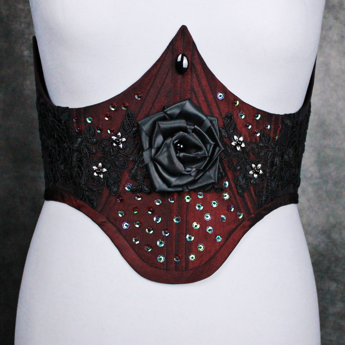"Black Rose" Unterbrust-Corsage (S/S 2023) Unikat Gr. 46