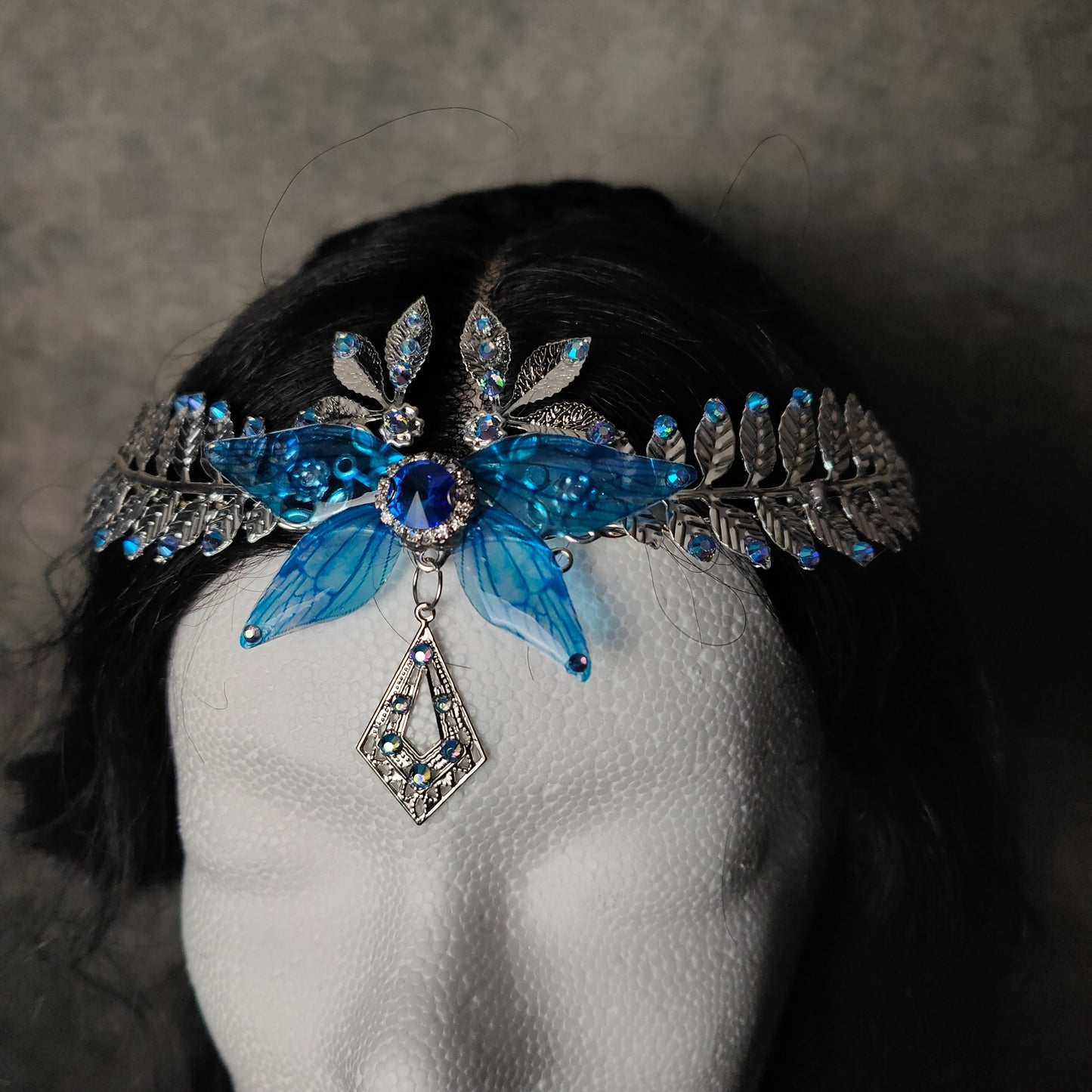 Diadem "Fairy Wings" Blau