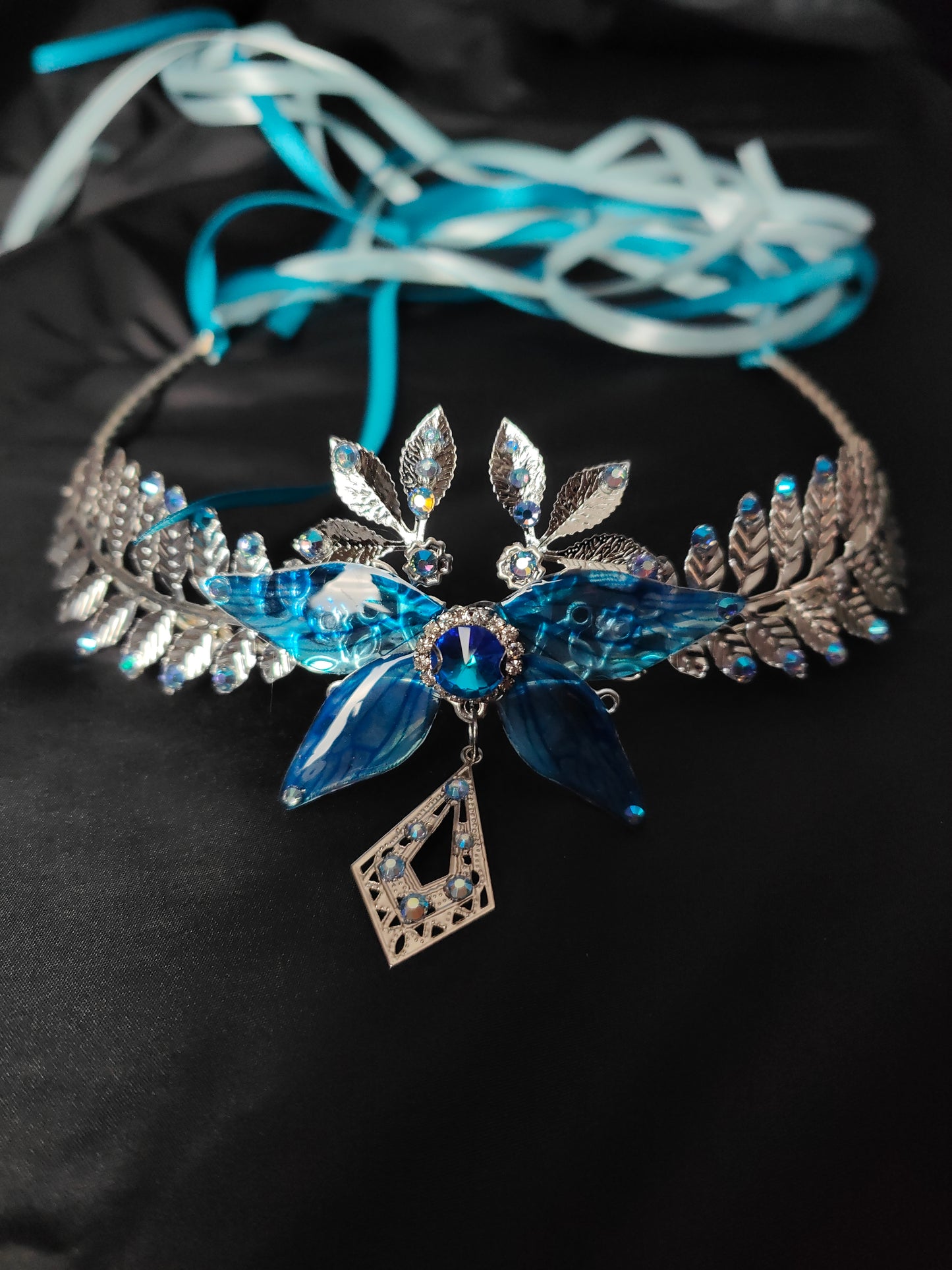 Diadem "Fairy Wings" Blau